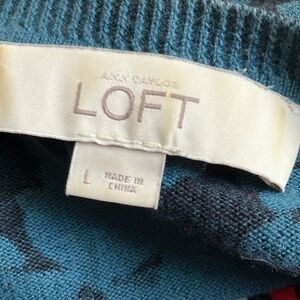 LOFT Teal and Black Sweater
